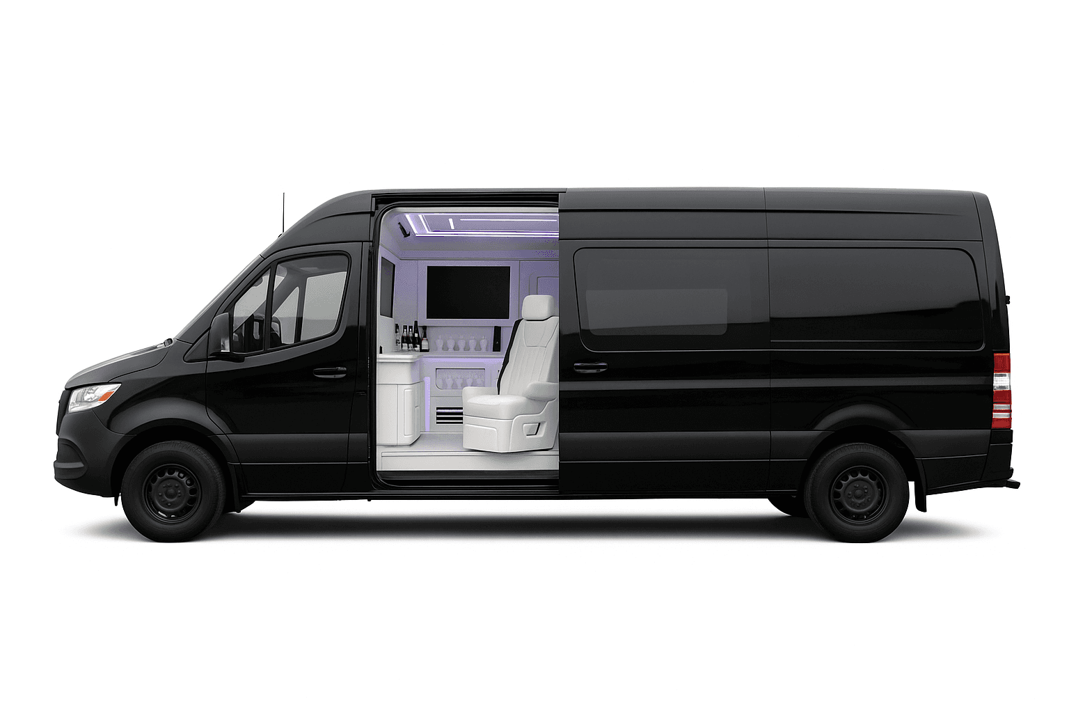 Black Mercedes Sprinter van